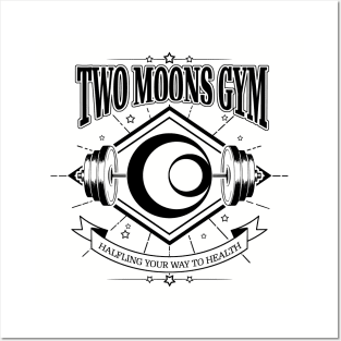 Two Moons Gym - Black Posters and Art